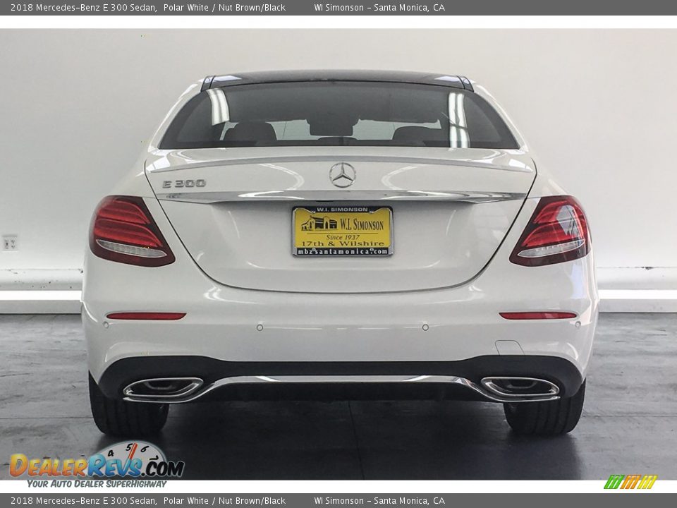 2018 Mercedes-Benz E 300 Sedan Polar White / Nut Brown/Black Photo #4