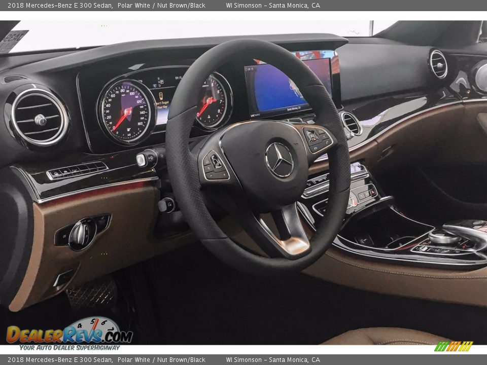 2018 Mercedes-Benz E 300 Sedan Polar White / Nut Brown/Black Photo #6