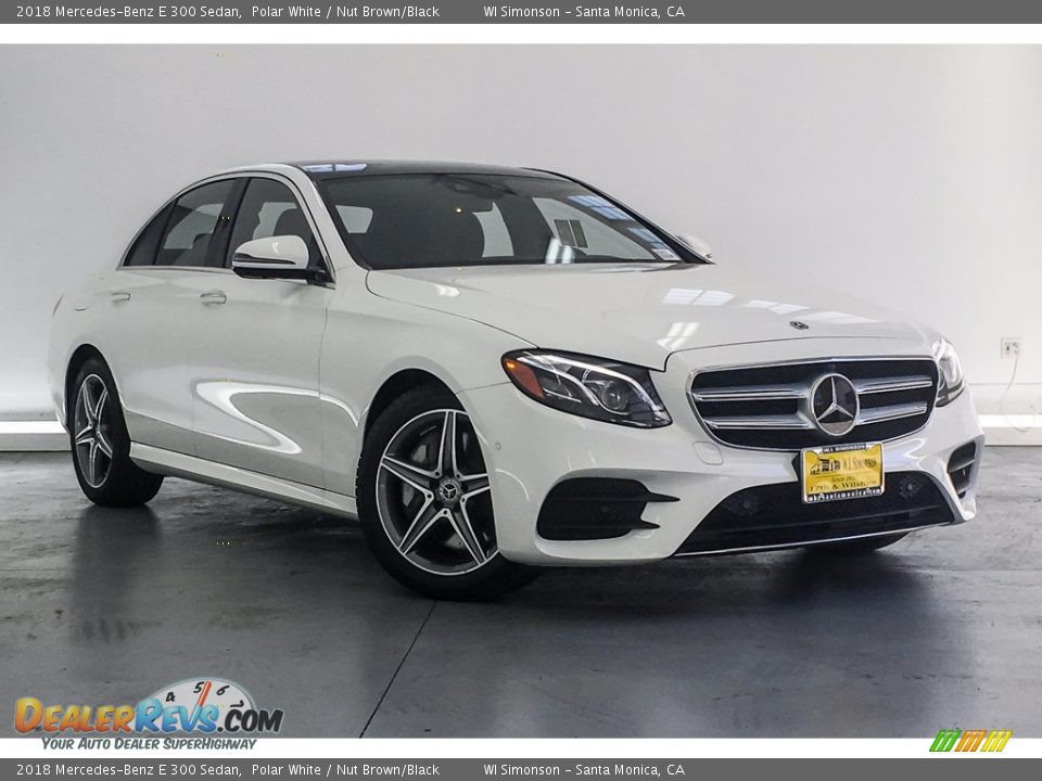 2018 Mercedes-Benz E 300 Sedan Polar White / Nut Brown/Black Photo #12