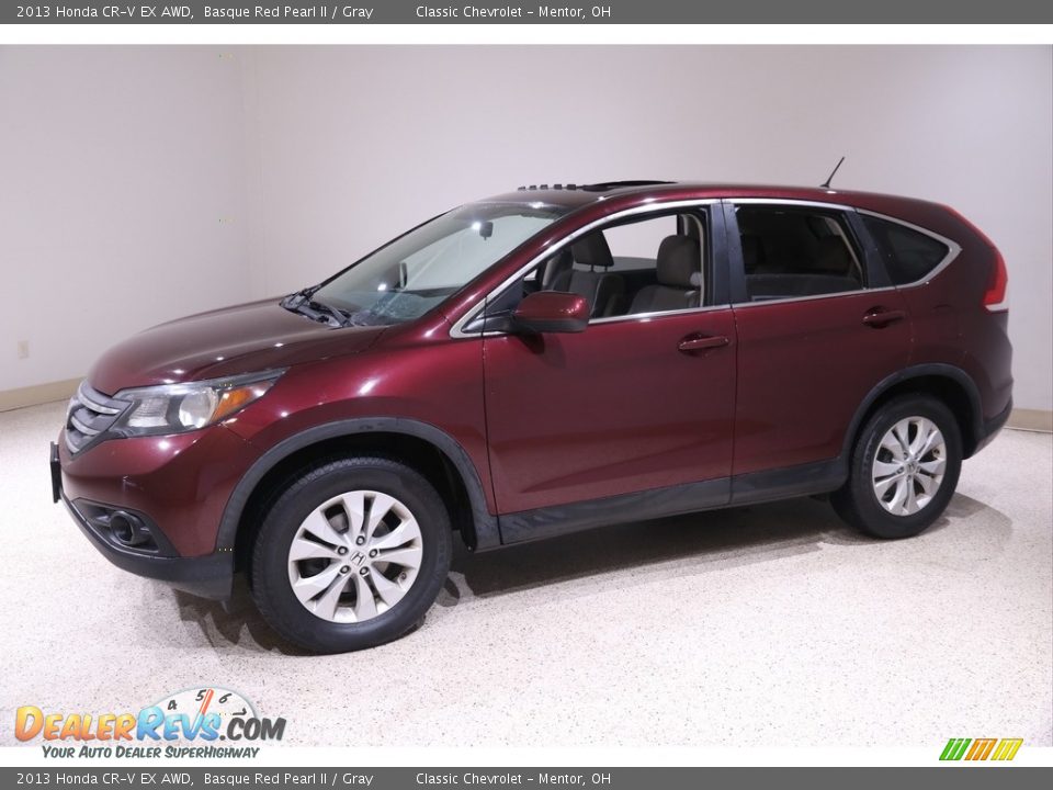 2013 Honda CR-V EX AWD Basque Red Pearl II / Gray Photo #3