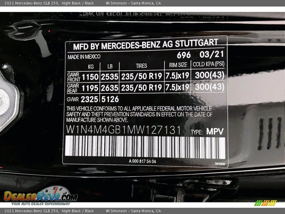 2021 Mercedes-Benz GLB 250 Night Black / Black Photo #11
