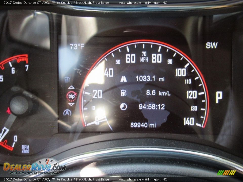 2017 Dodge Durango GT AWD White Knuckle / Black/Light Frost Beige Photo #15