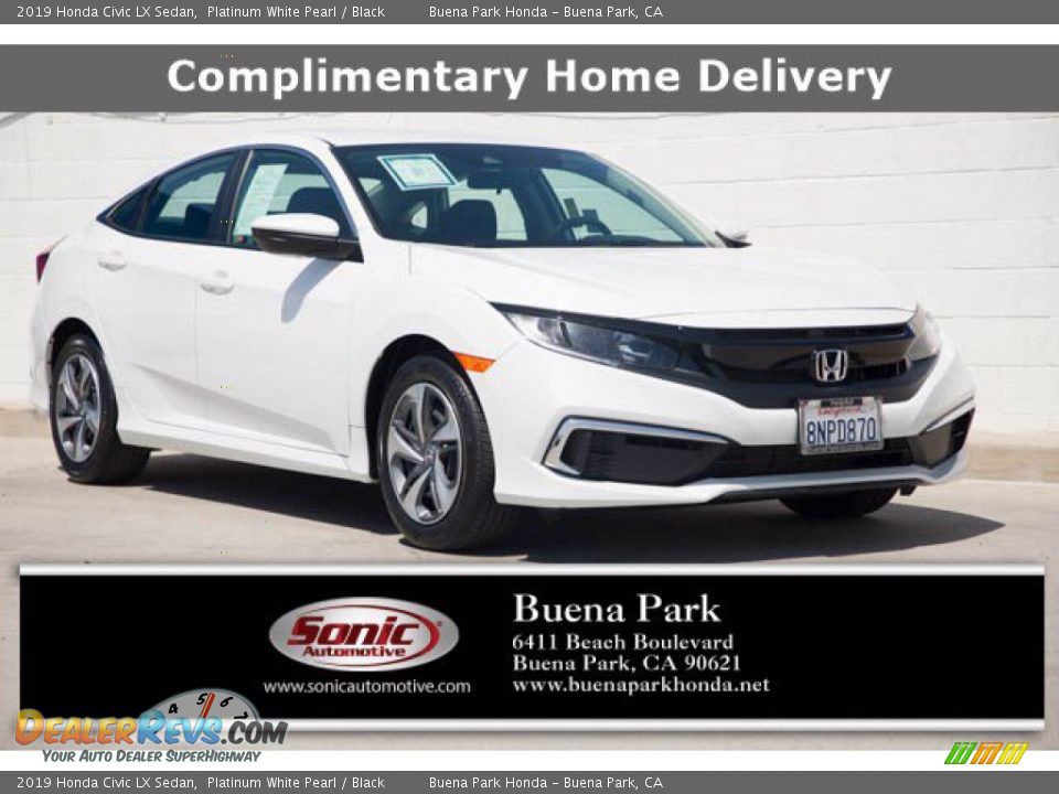 2019 Honda Civic LX Sedan Platinum White Pearl / Black Photo #1