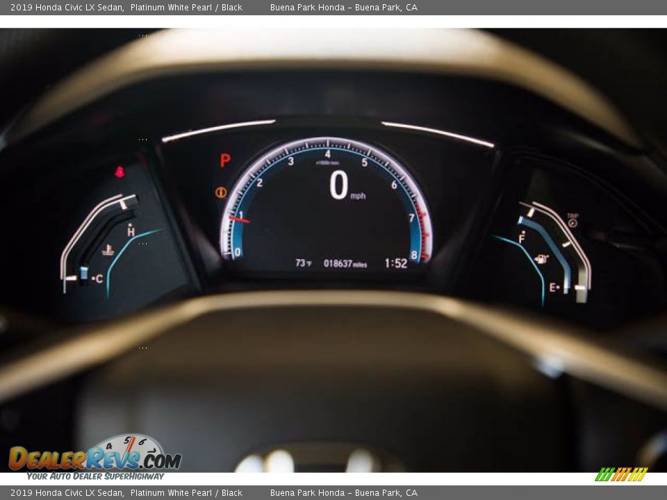 2019 Honda Civic LX Sedan Platinum White Pearl / Black Photo #28