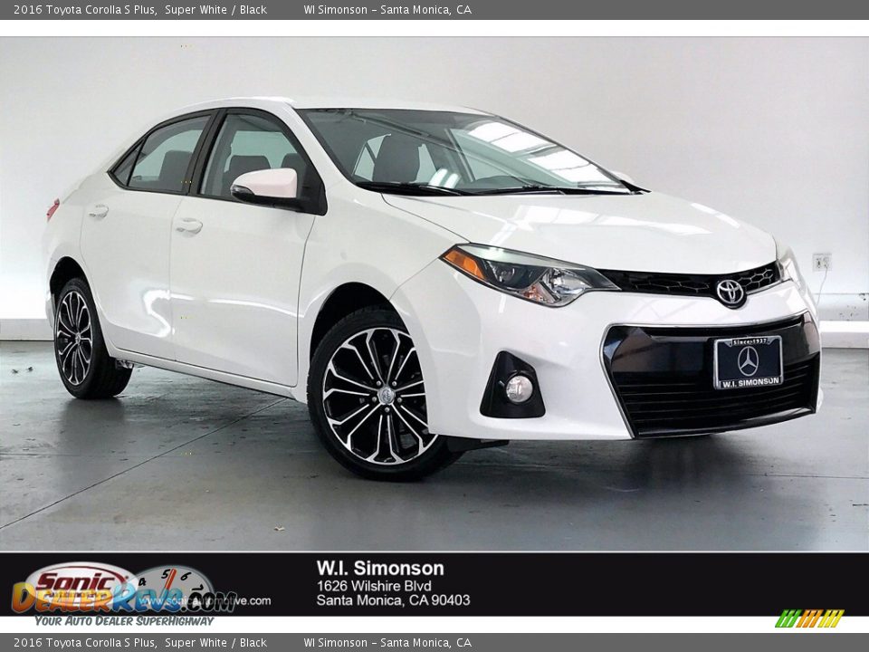 2016 Toyota Corolla S Plus Super White / Black Photo #1