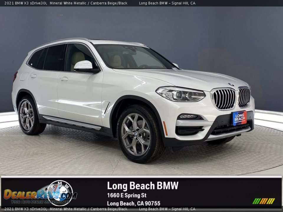 2021 BMW X3 sDrive30i Mineral White Metallic / Canberra Beige/Black Photo #1