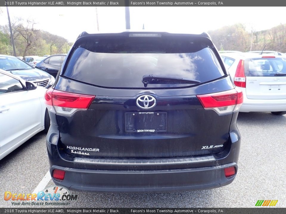 2018 Toyota Highlander XLE AWD Midnight Black Metallic / Black Photo #3