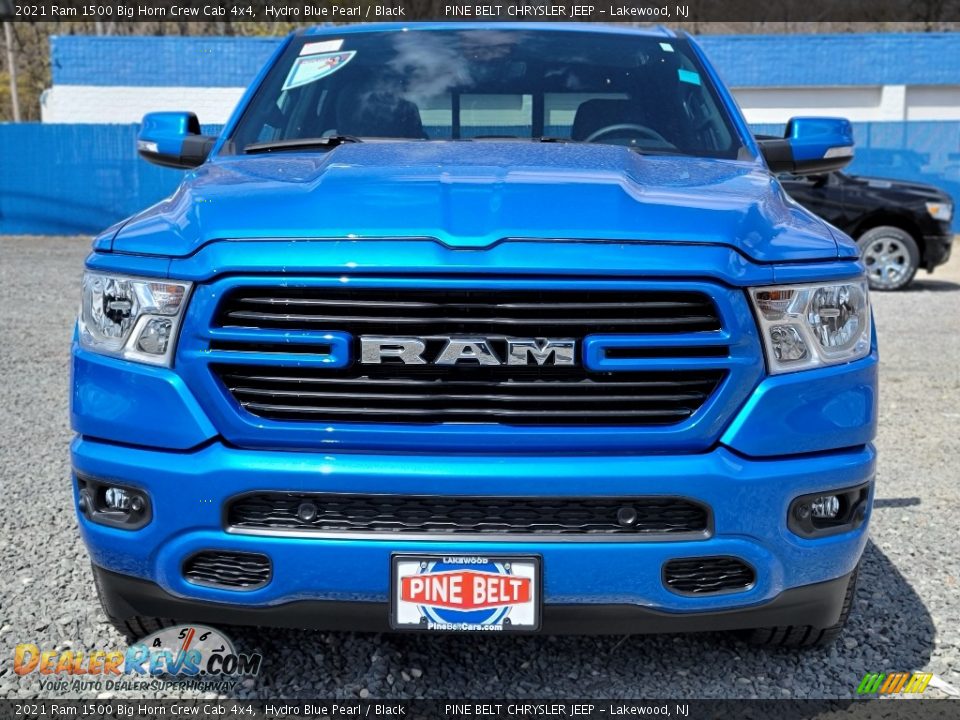2021 Ram 1500 Big Horn Crew Cab 4x4 Hydro Blue Pearl / Black Photo #3