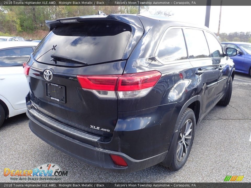 2018 Toyota Highlander XLE AWD Midnight Black Metallic / Black Photo #4