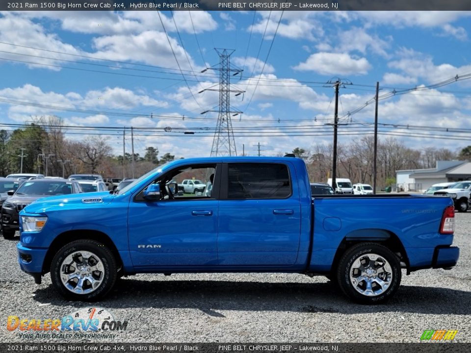 2021 Ram 1500 Big Horn Crew Cab 4x4 Hydro Blue Pearl / Black Photo #4