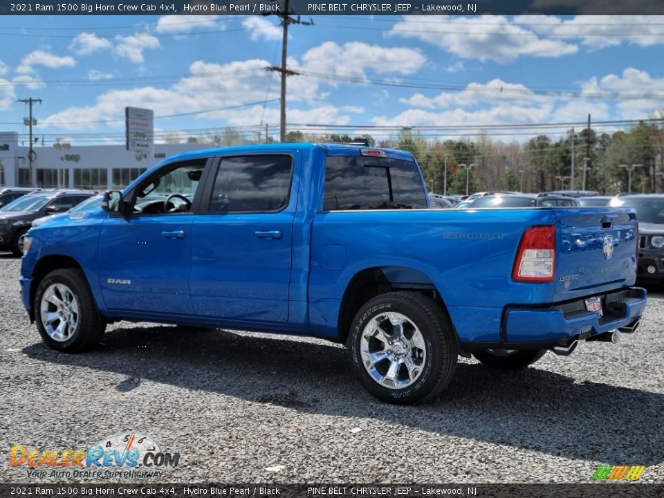 2021 Ram 1500 Big Horn Crew Cab 4x4 Hydro Blue Pearl / Black Photo #6