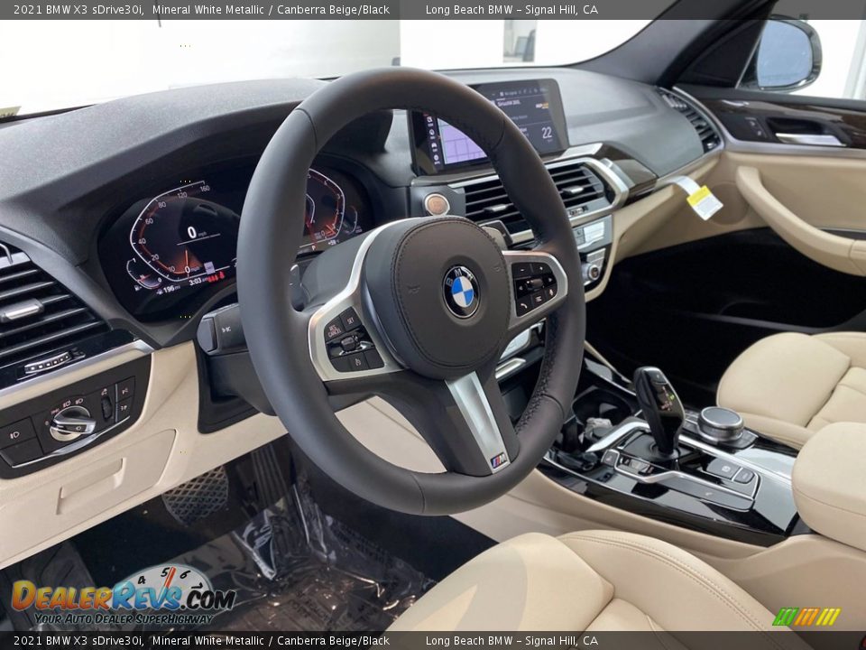 2021 BMW X3 sDrive30i Mineral White Metallic / Canberra Beige/Black Photo #12