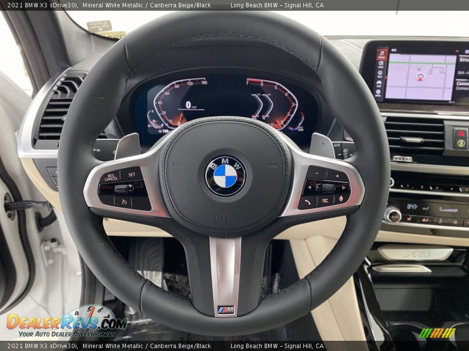 2021 BMW X3 sDrive30i Mineral White Metallic / Canberra Beige/Black Photo #14