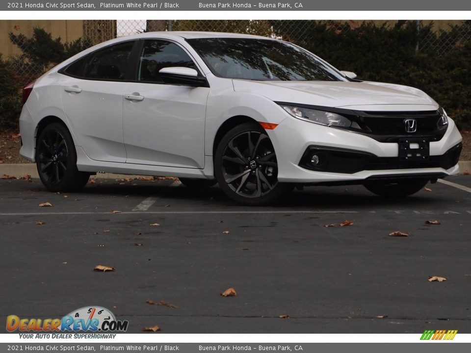 2021 Honda Civic Sport Sedan Platinum White Pearl / Black Photo #2