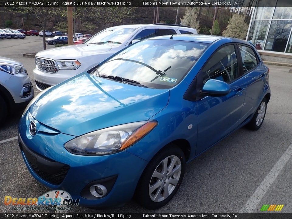 2012 Mazda MAZDA2 Touring Aquatic Blue Mica / Black w/Red Piping Photo #1