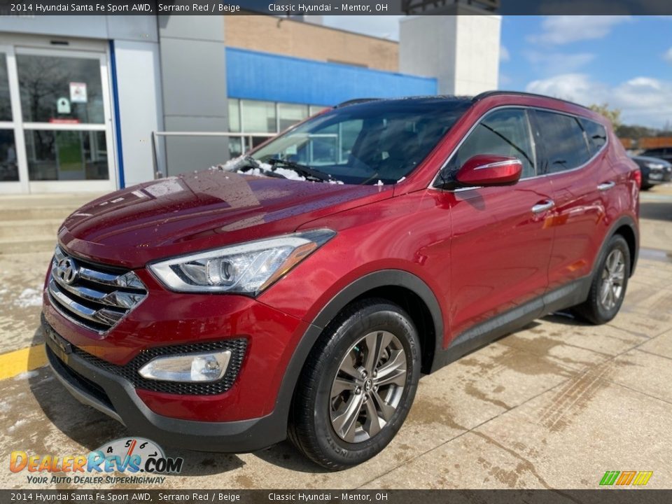 2014 Hyundai Santa Fe Sport AWD Serrano Red / Beige Photo #1