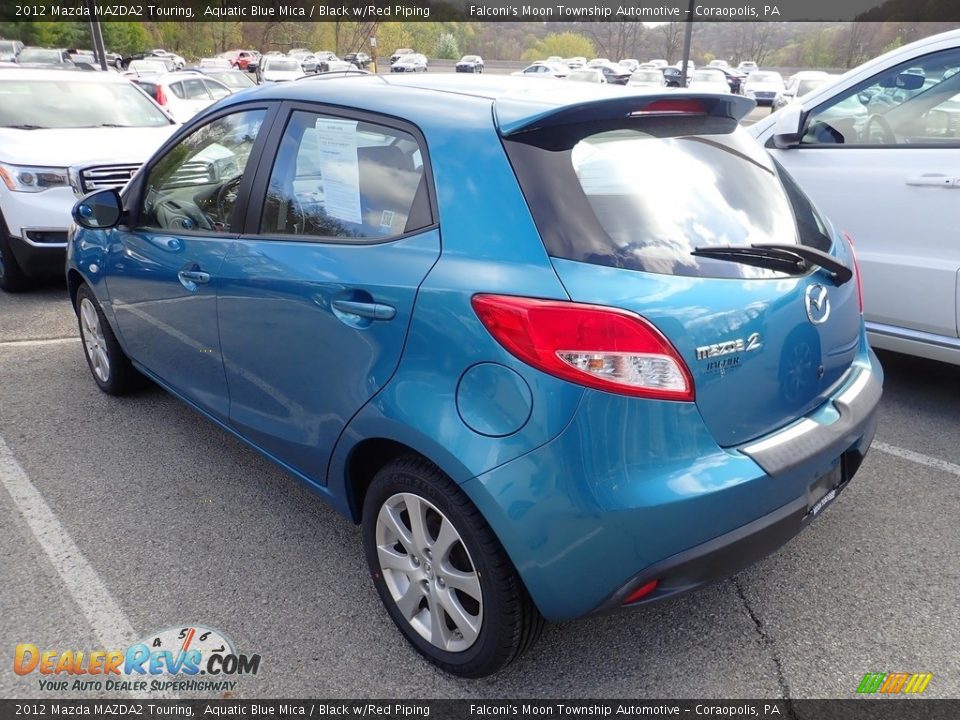 2012 Mazda MAZDA2 Touring Aquatic Blue Mica / Black w/Red Piping Photo #2