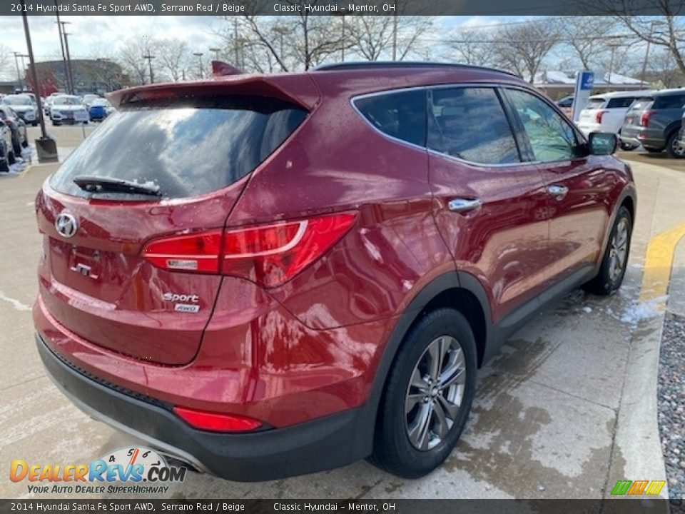 2014 Hyundai Santa Fe Sport AWD Serrano Red / Beige Photo #2