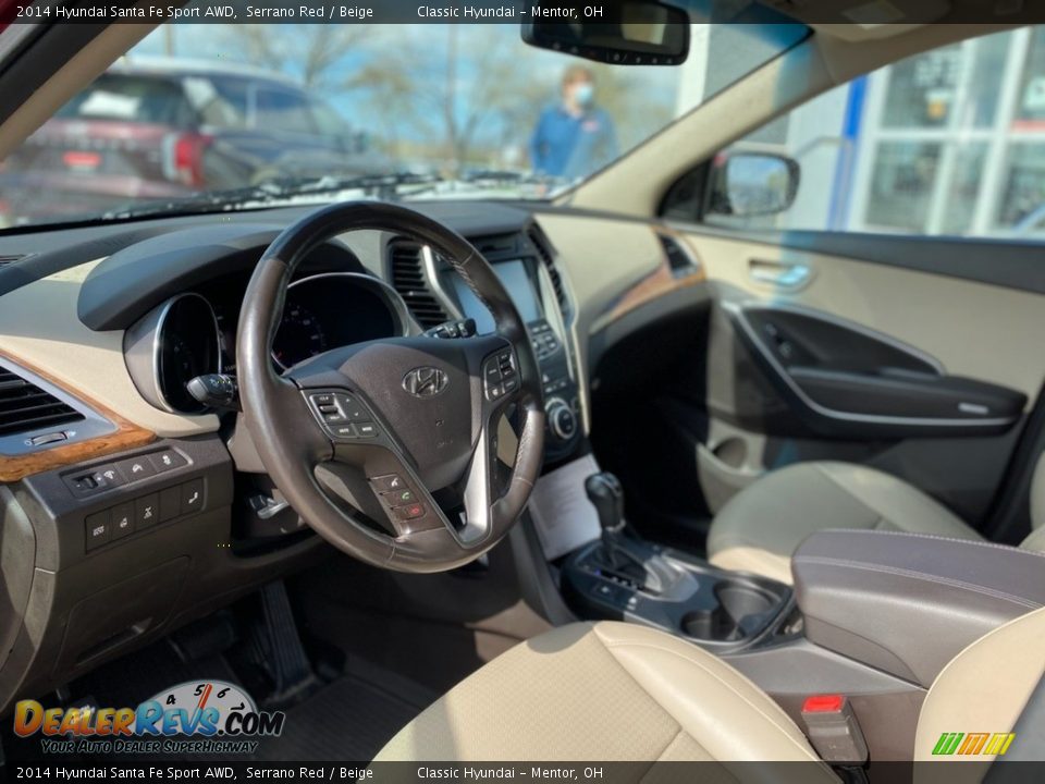 2014 Hyundai Santa Fe Sport AWD Serrano Red / Beige Photo #3