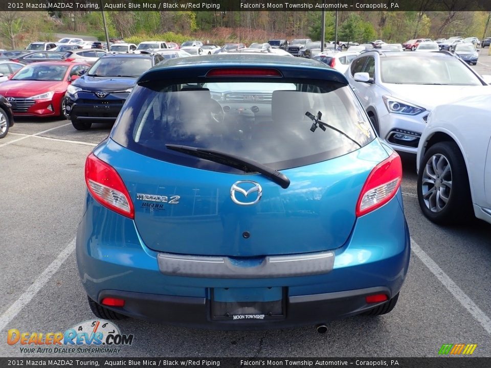 2012 Mazda MAZDA2 Touring Aquatic Blue Mica / Black w/Red Piping Photo #3