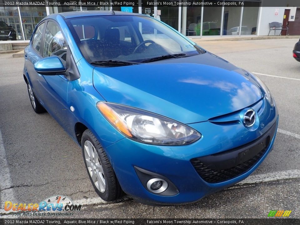 2012 Mazda MAZDA2 Touring Aquatic Blue Mica / Black w/Red Piping Photo #5