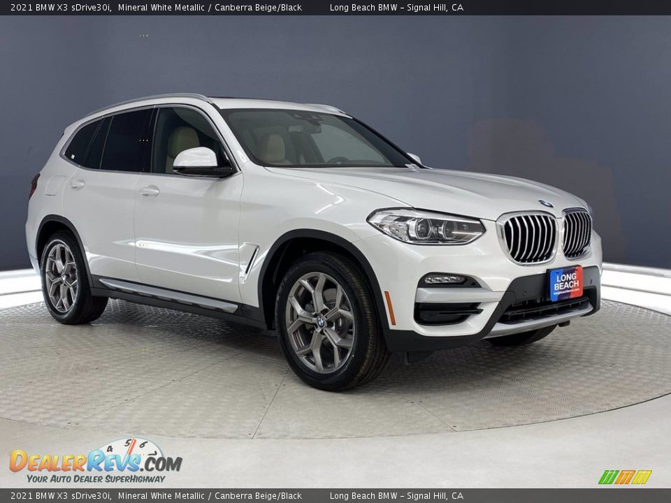 2021 BMW X3 sDrive30i Mineral White Metallic / Canberra Beige/Black Photo #27