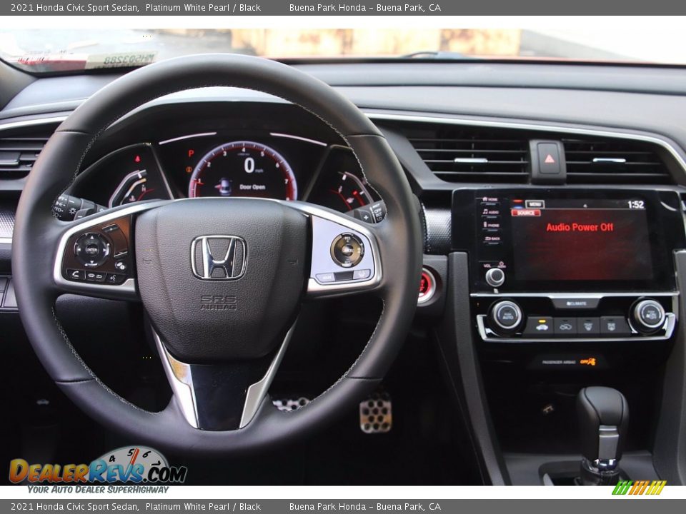 2021 Honda Civic Sport Sedan Platinum White Pearl / Black Photo #12