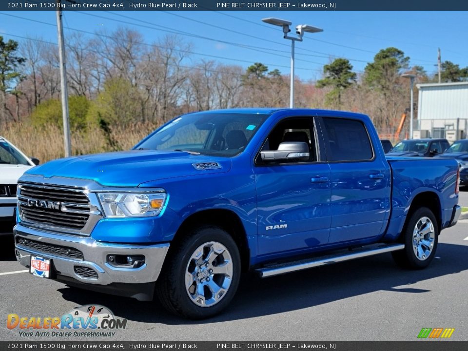 2021 Ram 1500 Big Horn Crew Cab 4x4 Hydro Blue Pearl / Black Photo #1