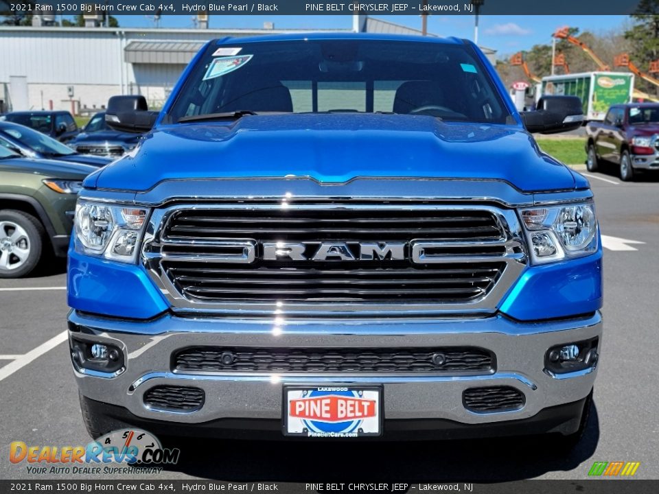 2021 Ram 1500 Big Horn Crew Cab 4x4 Hydro Blue Pearl / Black Photo #3