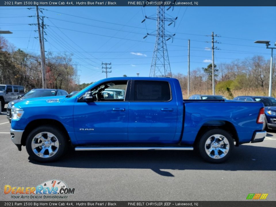 2021 Ram 1500 Big Horn Crew Cab 4x4 Hydro Blue Pearl / Black Photo #4