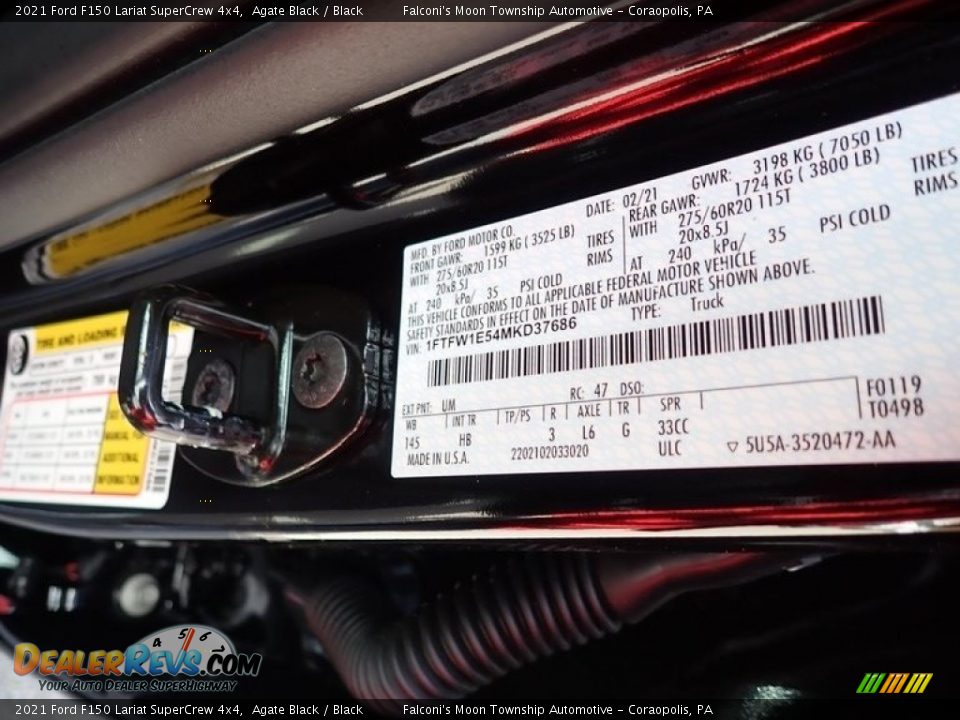 2021 Ford F150 Lariat SuperCrew 4x4 Agate Black / Black Photo #9