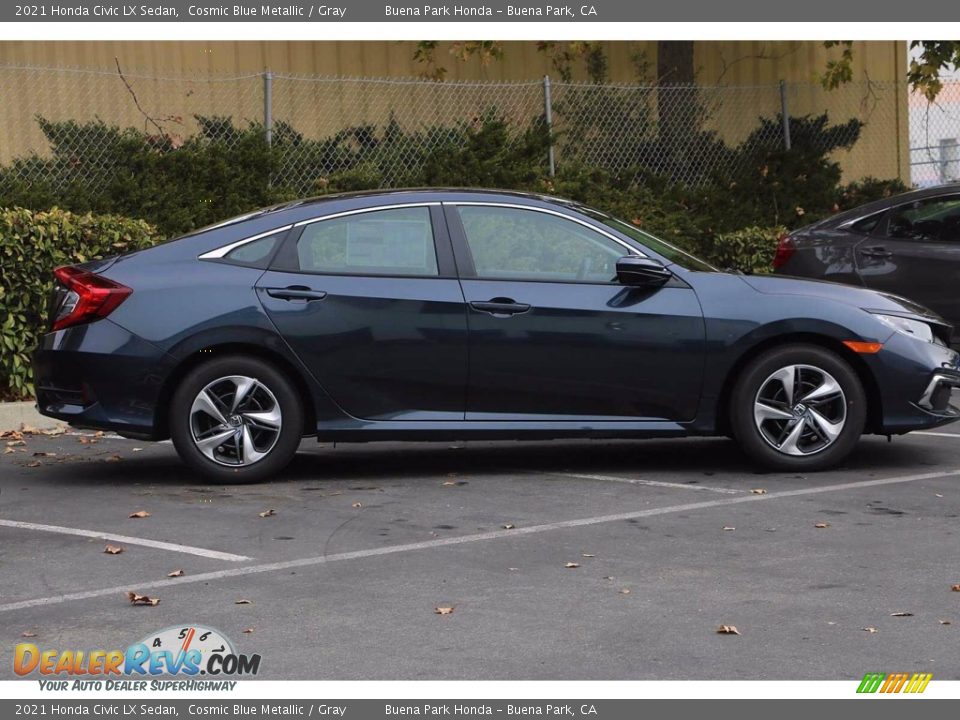 2021 Honda Civic LX Sedan Cosmic Blue Metallic / Gray Photo #4