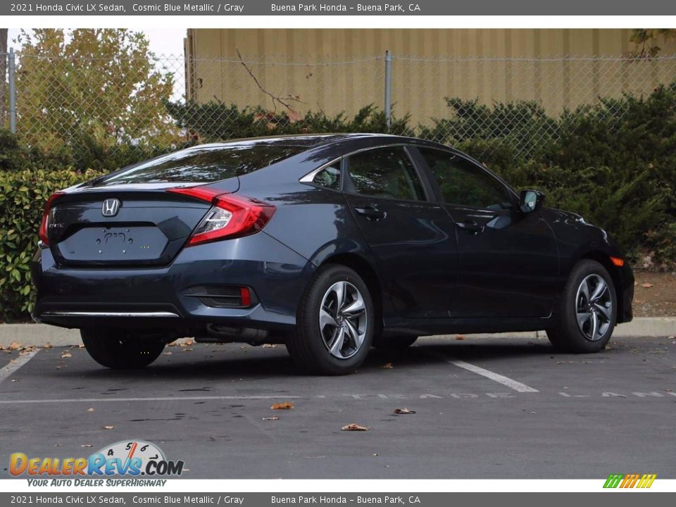 2021 Honda Civic LX Sedan Cosmic Blue Metallic / Gray Photo #5