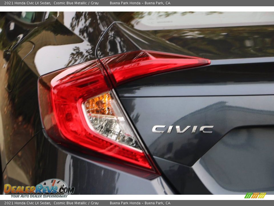 2021 Honda Civic LX Sedan Cosmic Blue Metallic / Gray Photo #7