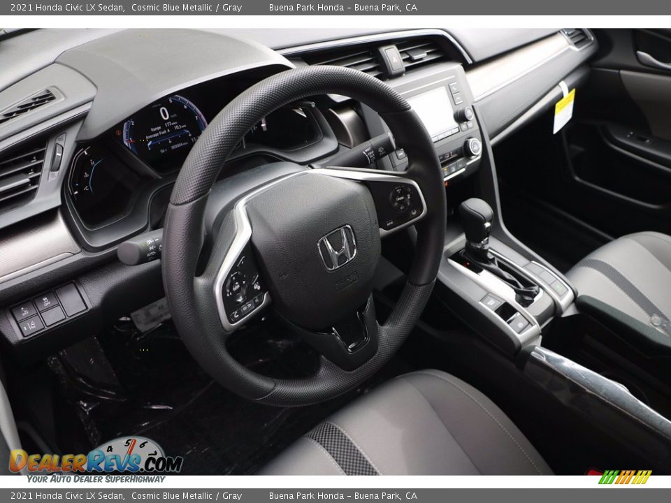 2021 Honda Civic LX Sedan Cosmic Blue Metallic / Gray Photo #9