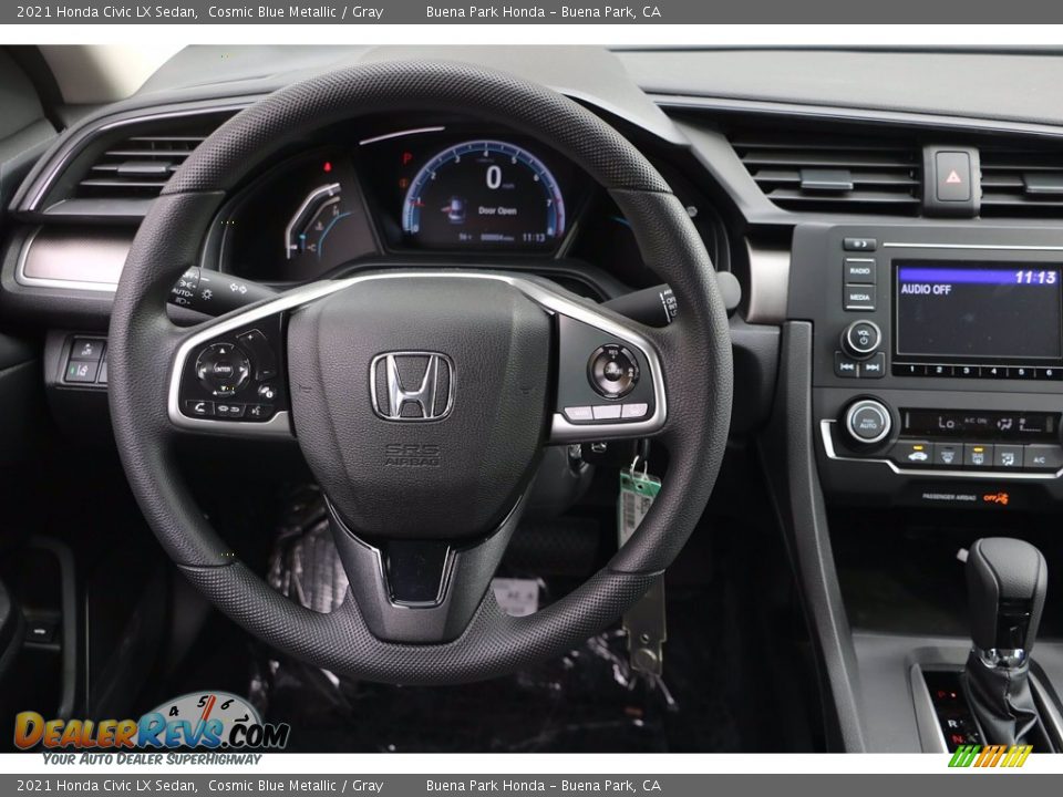 2021 Honda Civic LX Sedan Cosmic Blue Metallic / Gray Photo #13