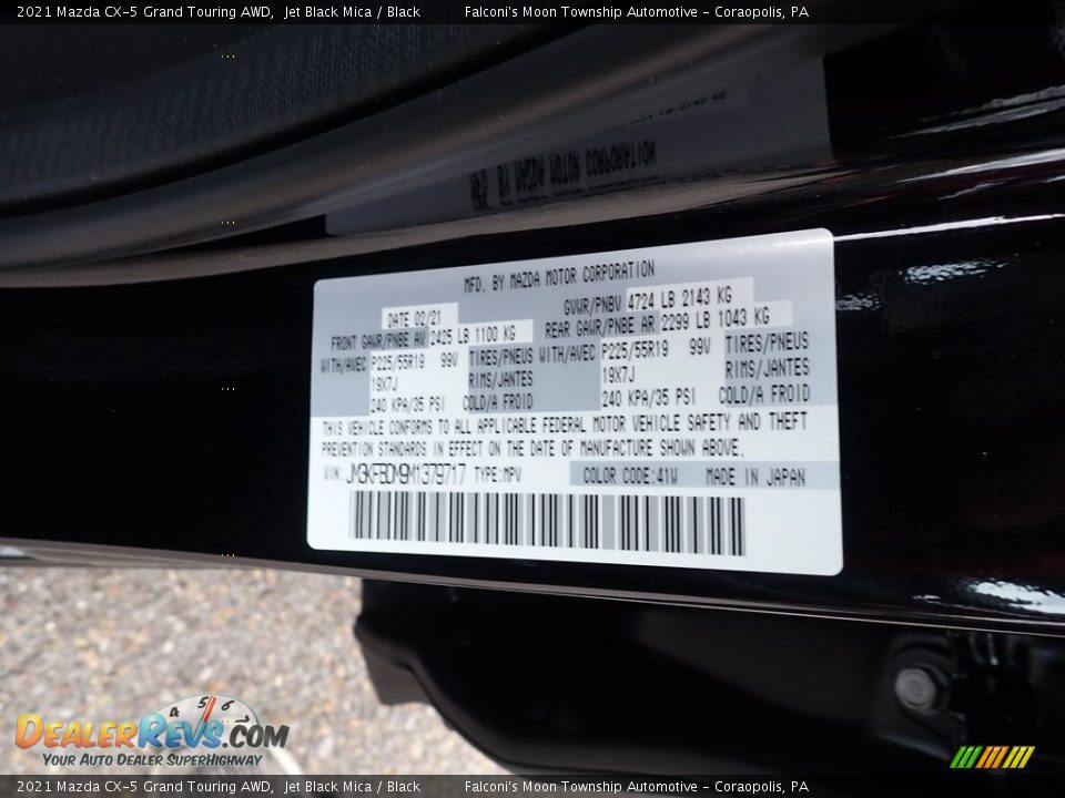 2021 Mazda CX-5 Grand Touring AWD Jet Black Mica / Black Photo #12