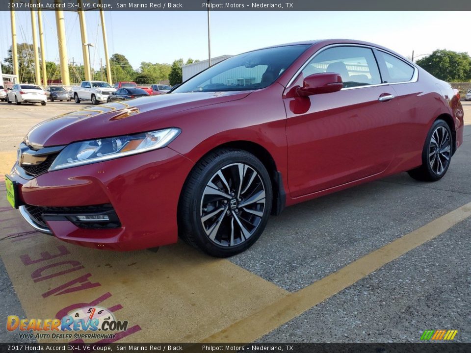 2017 Honda Accord EX-L V6 Coupe San Marino Red / Black Photo #2