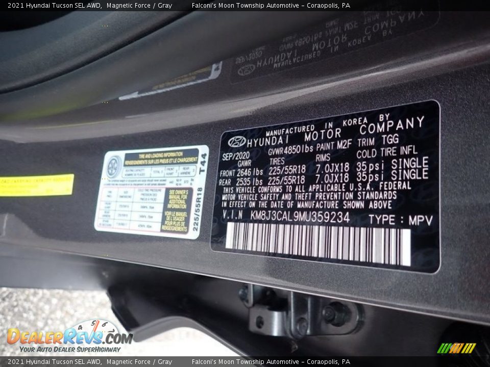 2021 Hyundai Tucson SEL AWD Magnetic Force / Gray Photo #12