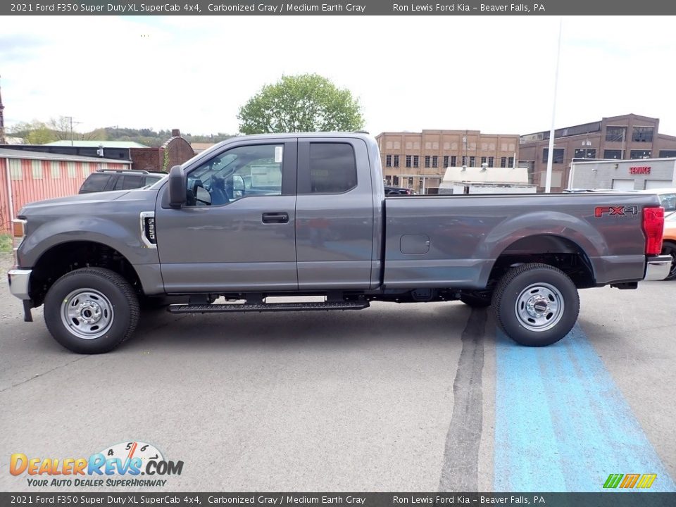 2021 Ford F350 Super Duty XL SuperCab 4x4 Carbonized Gray / Medium Earth Gray Photo #6