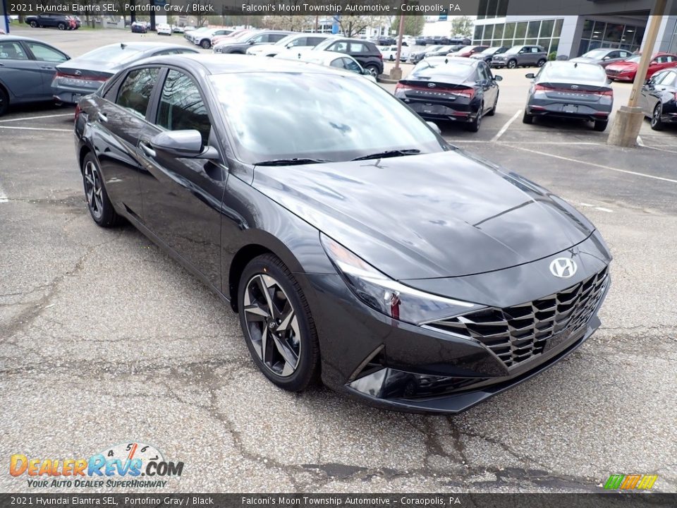 2021 Hyundai Elantra SEL Portofino Gray / Black Photo #3