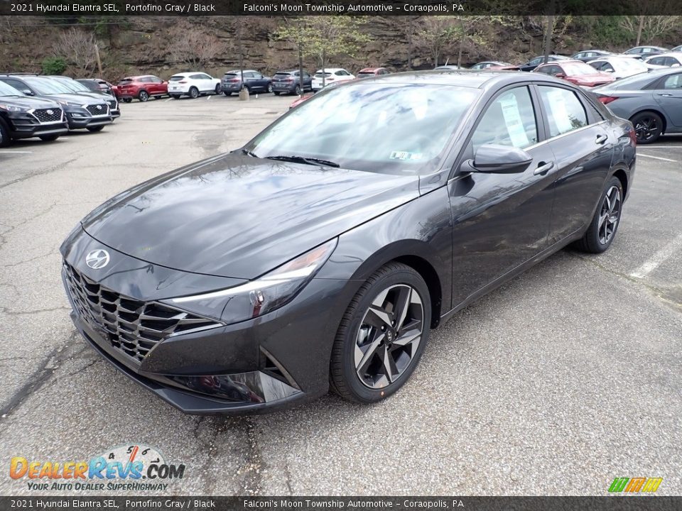 2021 Hyundai Elantra SEL Portofino Gray / Black Photo #5