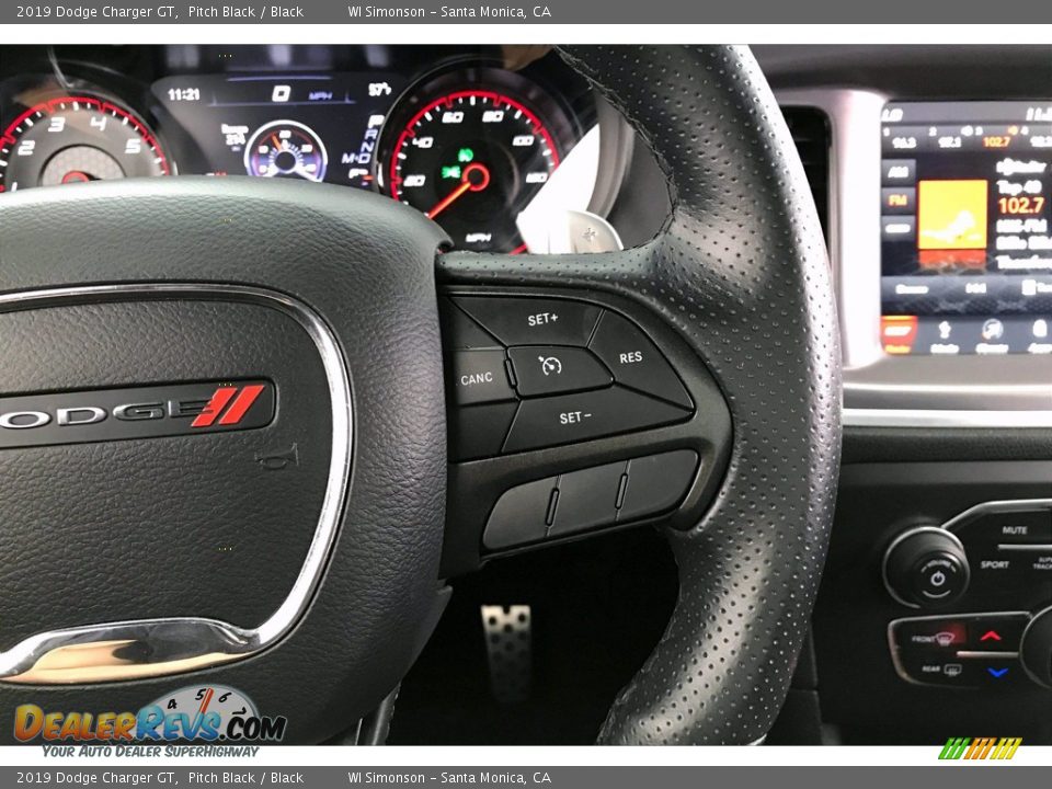 2019 Dodge Charger GT Pitch Black / Black Photo #22