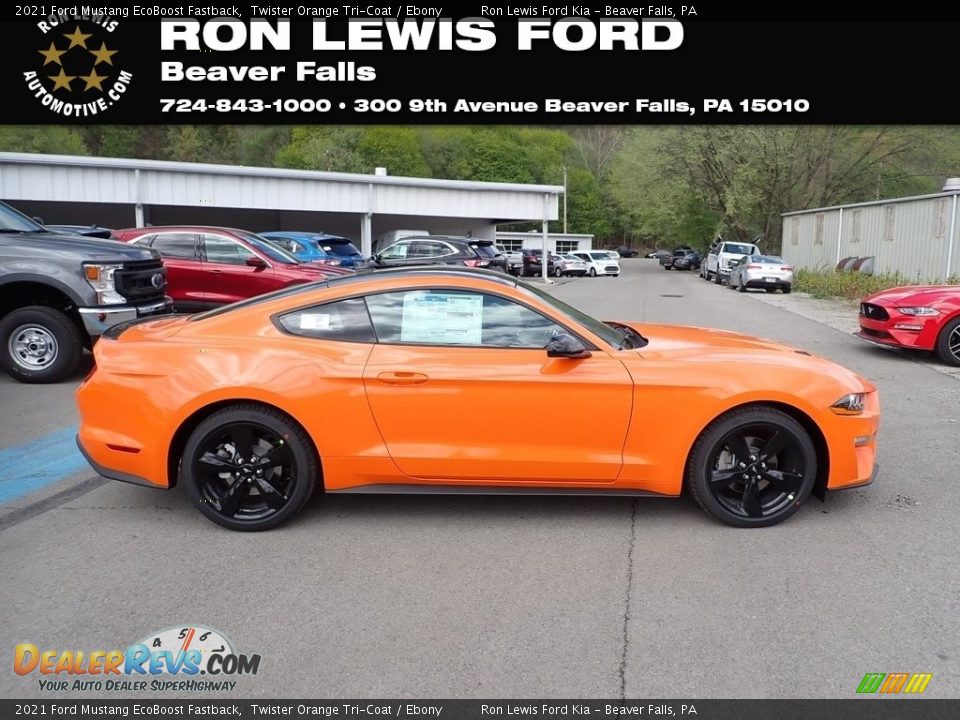 2021 Ford Mustang EcoBoost Fastback Twister Orange Tri-Coat / Ebony Photo #1