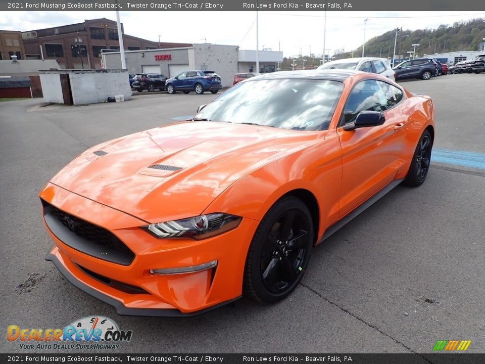 2021 Ford Mustang EcoBoost Fastback Twister Orange Tri-Coat / Ebony Photo #5
