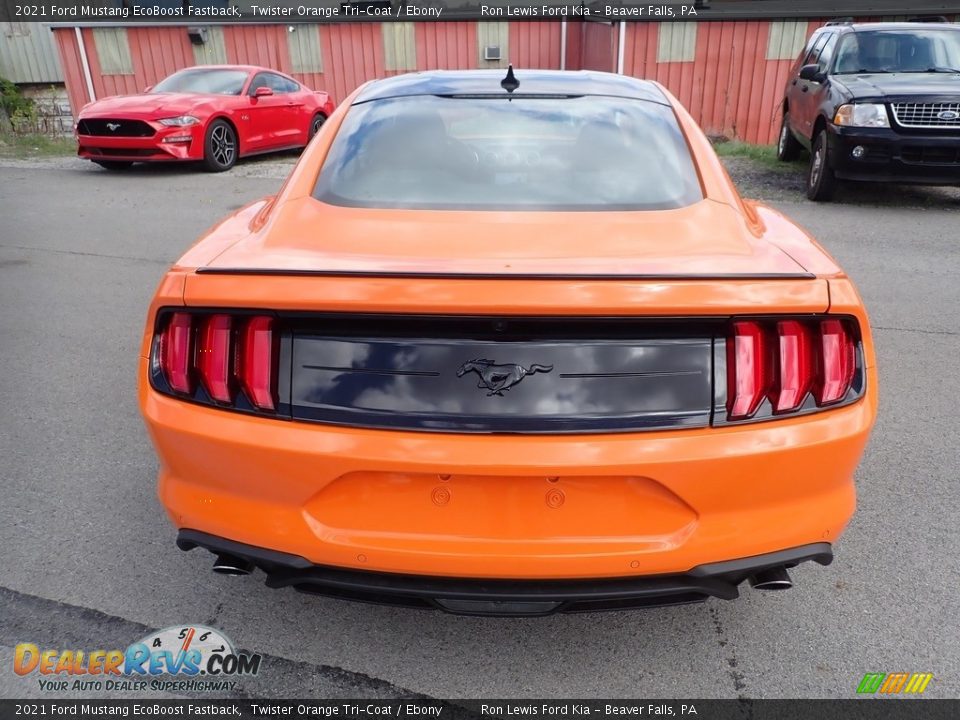 2021 Ford Mustang EcoBoost Fastback Twister Orange Tri-Coat / Ebony Photo #8