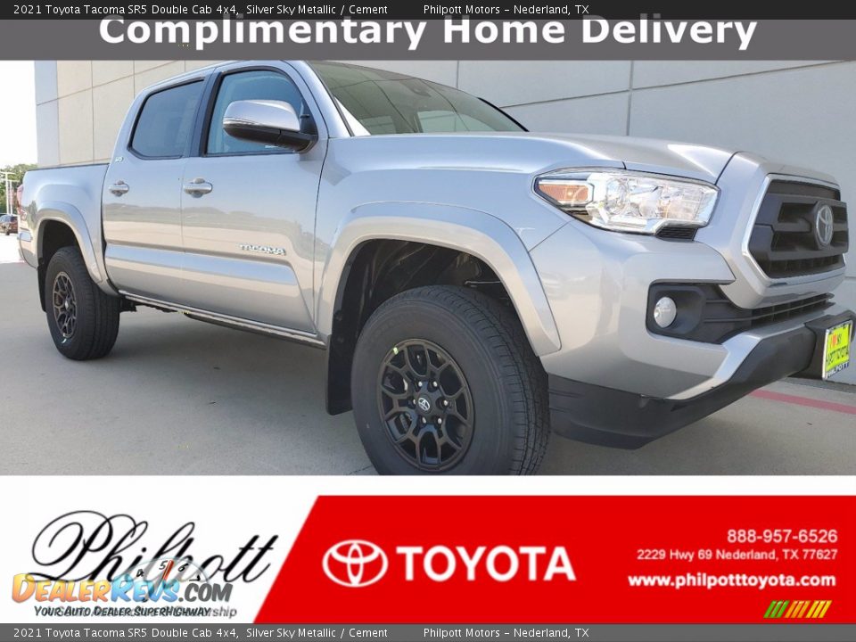 2021 Toyota Tacoma SR5 Double Cab 4x4 Silver Sky Metallic / Cement Photo #1