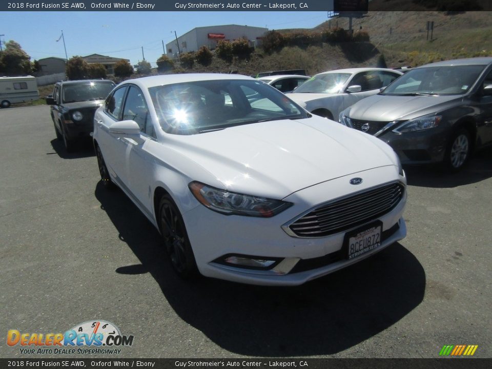 2018 Ford Fusion SE AWD Oxford White / Ebony Photo #1