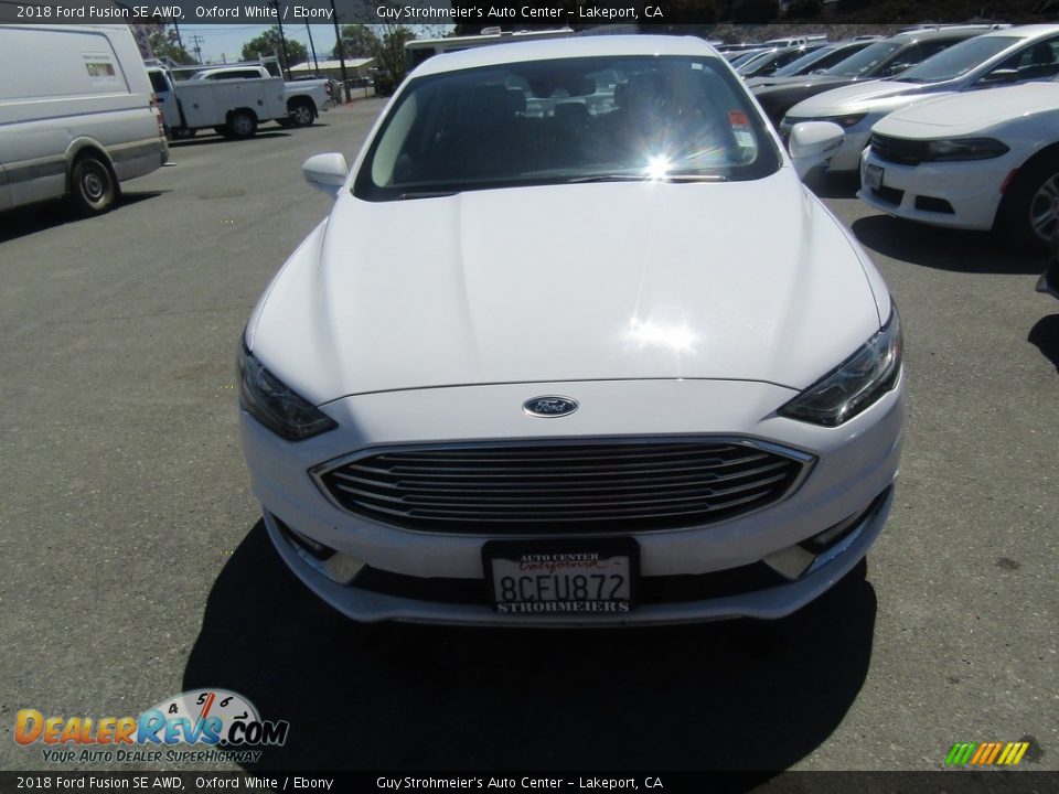 2018 Ford Fusion SE AWD Oxford White / Ebony Photo #2