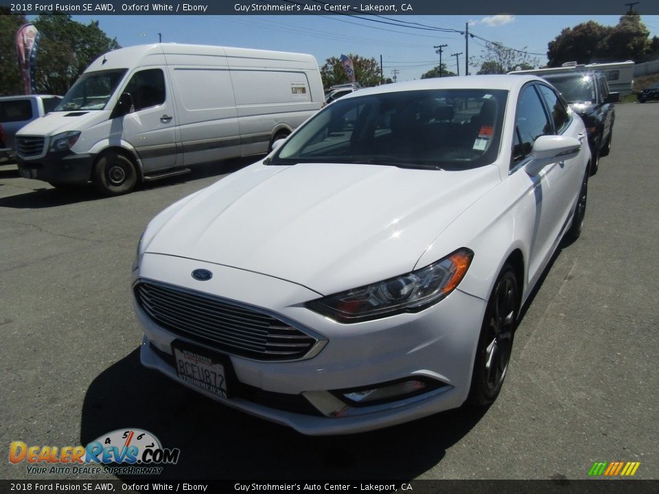 2018 Ford Fusion SE AWD Oxford White / Ebony Photo #3